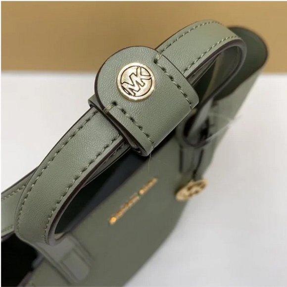 Michael Kors Portia Small Bucket Tote in Army Green color - Picture 8 of 13